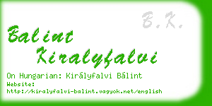 balint kiralyfalvi business card