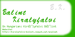 balint kiralyfalvi business card